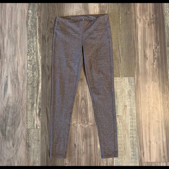 Athleta Women Chaturanga Workout Leggings Small Gray Tan Swirl Pattern High Rise - Picture 2 of 9